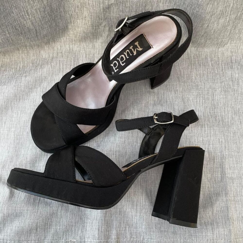 VTG Y2K Mudd Chunky Platform Heeled Sandals Women's 6.5 Prom Party Club Grail